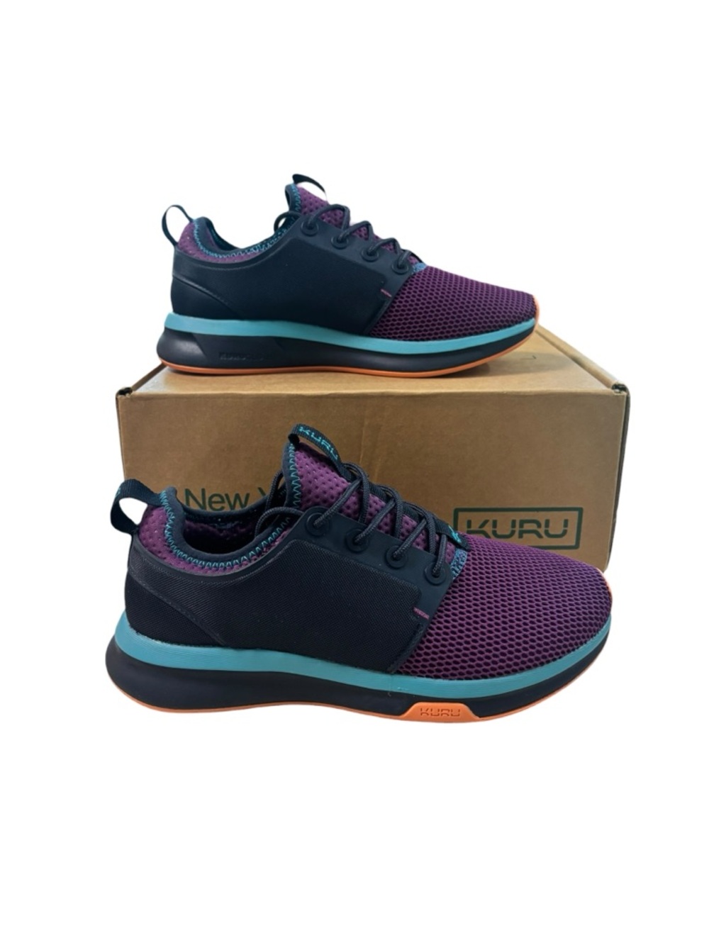KURU Atom Shoes Womens 7 Wide Purple Midnight Blue Athletic Sneakers Comfort